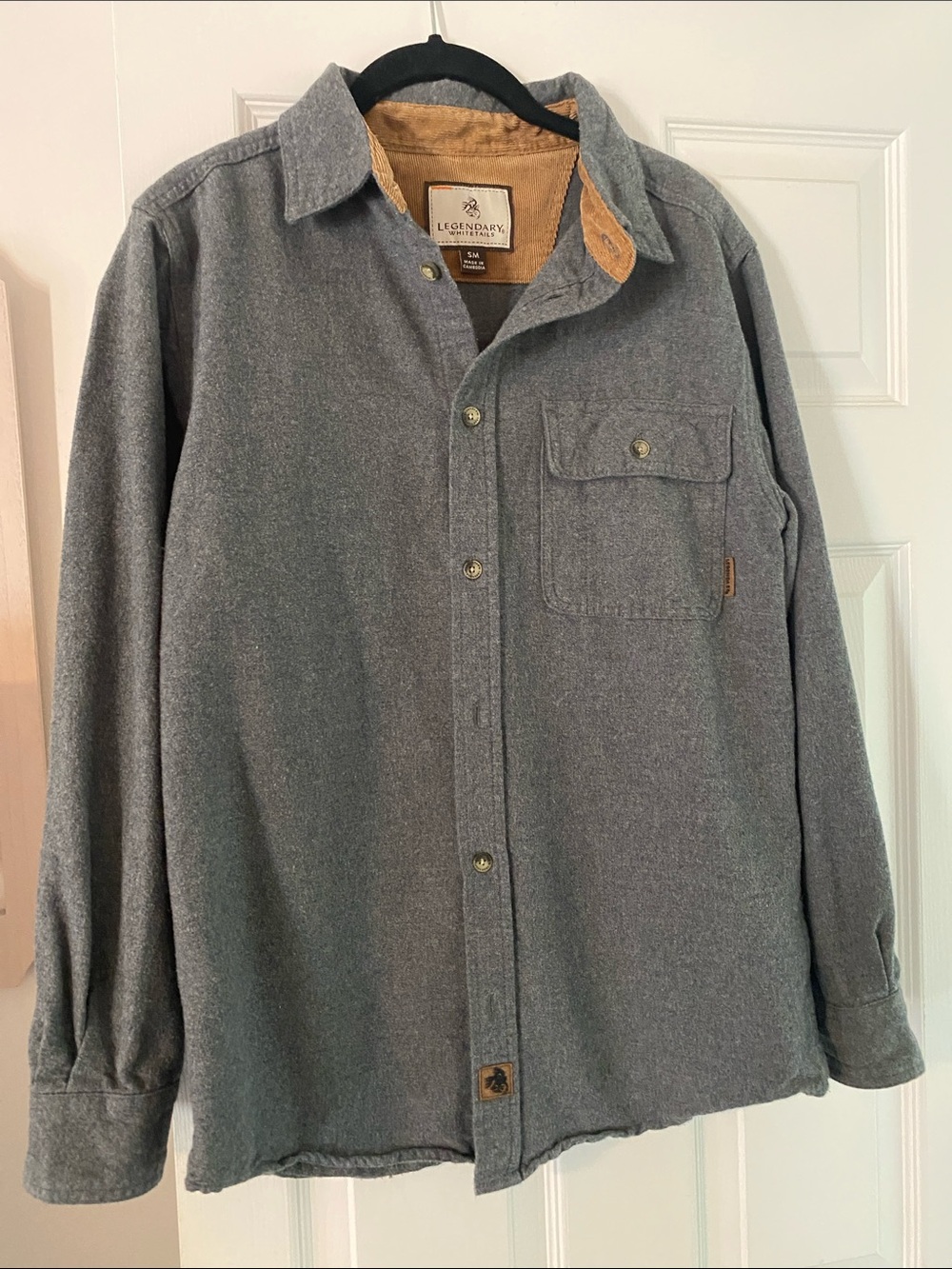 Legendary Whitetails Gray Button-Front Shirt Jacket with Tan Lining